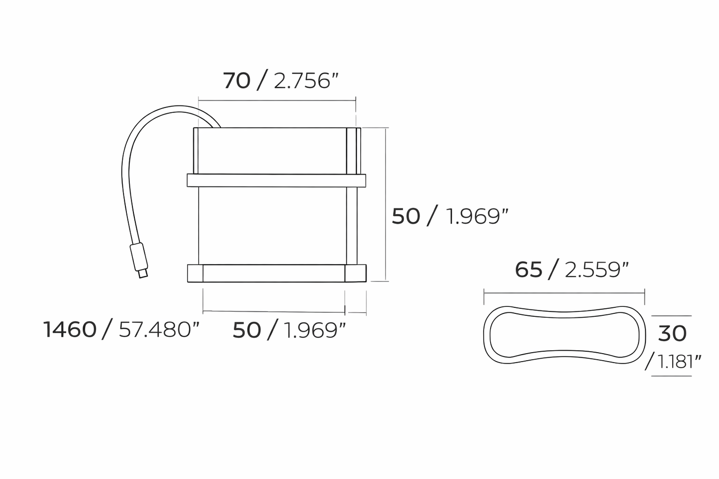 Botonera Empotrada Negra para Sofá y Sillón Eléctrico | 2 Botones | 5 Pines