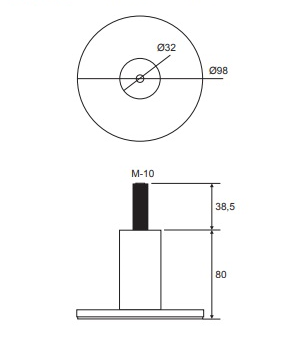 Pata Metalica para Muebles con Rosca Vela