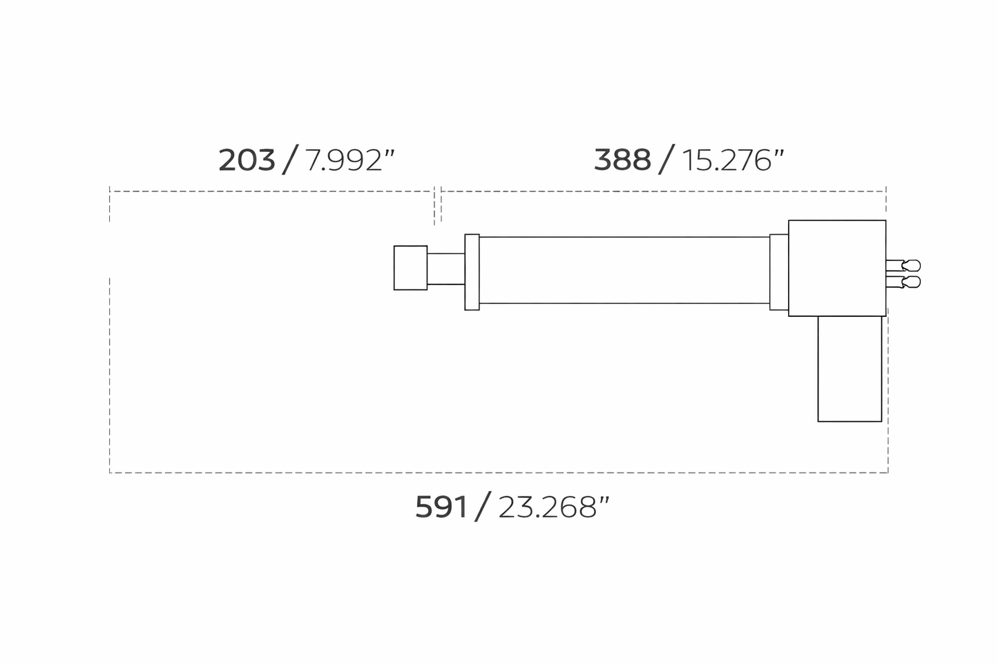 Motor Relax Elevador Alfa 4 STD DC29 203–388 mm | 6000N | 2 + 5 Pines