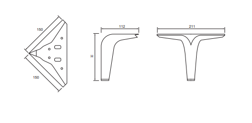Pata Metalica para Muebles Curvada | Canaria