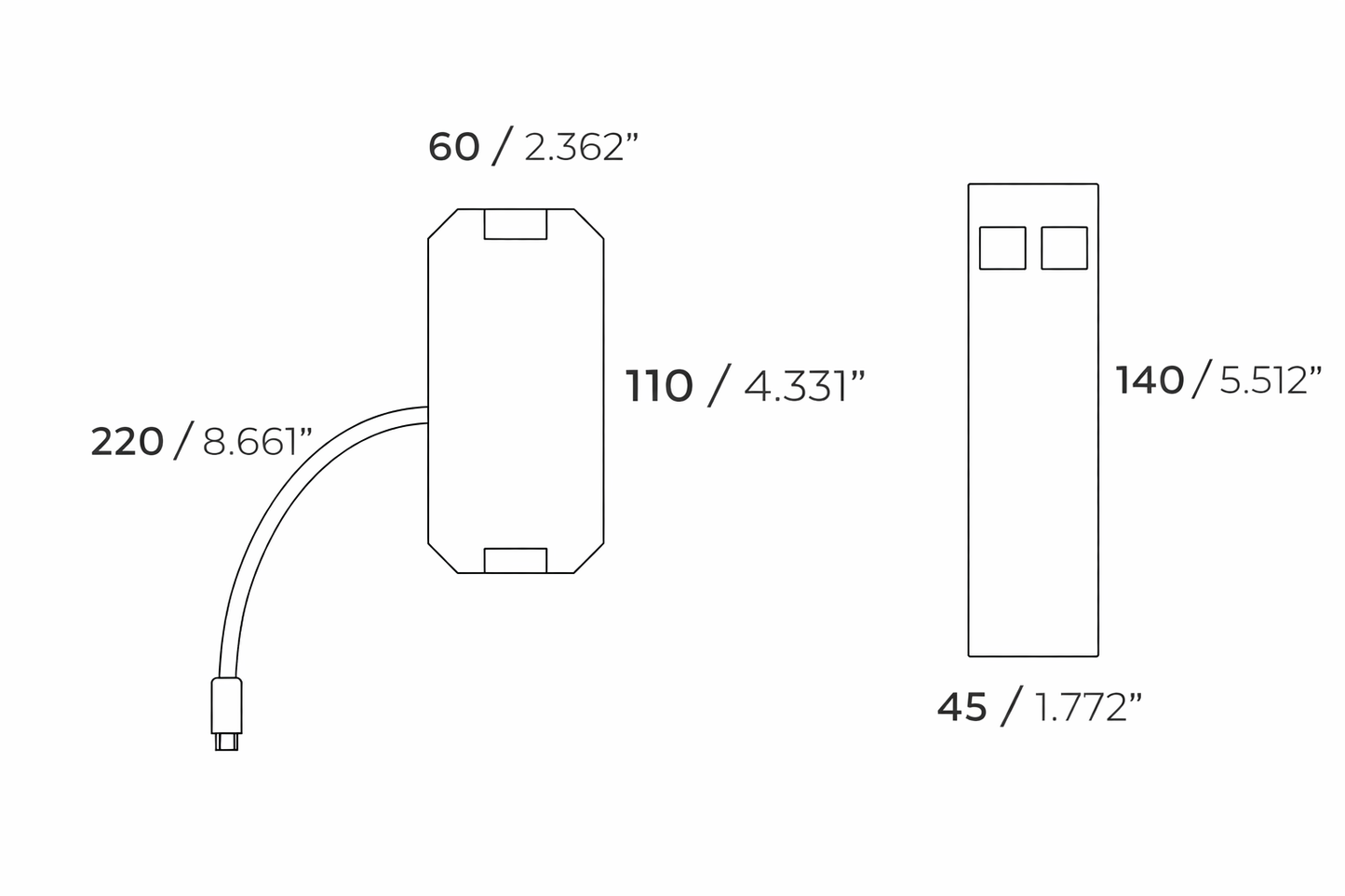 Mando Inalámbrico Engomado para Sillón Relax 1 Motor + Receptor + Pilas | Cable Control