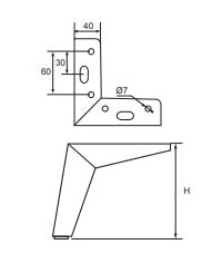 Pata Metalica para Muebles | Rock