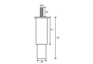 Pata Metalica Regulable Elevable con Rosca NARABI