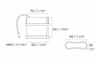 Botonera Empotrada Negra para Sofá y Sillón Eléctrico | 2 Botones | 5 Pines