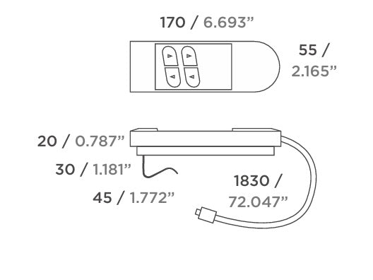 Mando para Sillón Relax 4 Botones | 5 Pines | Cable Recto, Espiral o con Imán