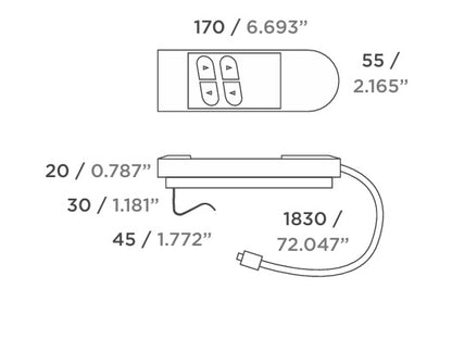 Mando para Sillón Relax 4 Botones | 5 Pines | Cable Recto, Espiral o con Imán