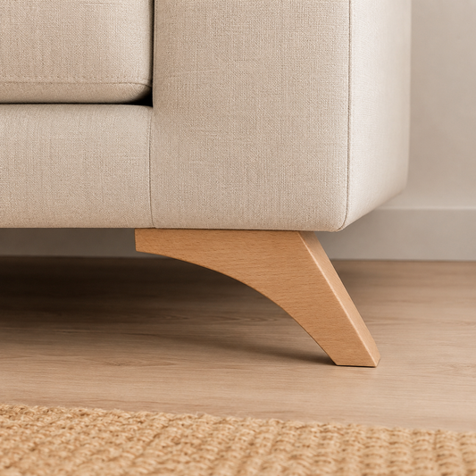 Pata de Madera de Haya para Sofá 12 cm — Diseño Luna, Elegante y de Calidad