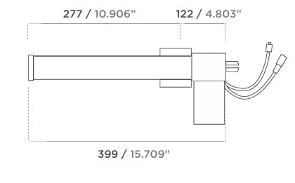 Motor Relax H-3 STD DC29 con Herrajes 122–277 mm | 1000N | 2 + 5 Pines